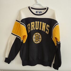 STARTER Black and Yellow Bruins Sweater,size M